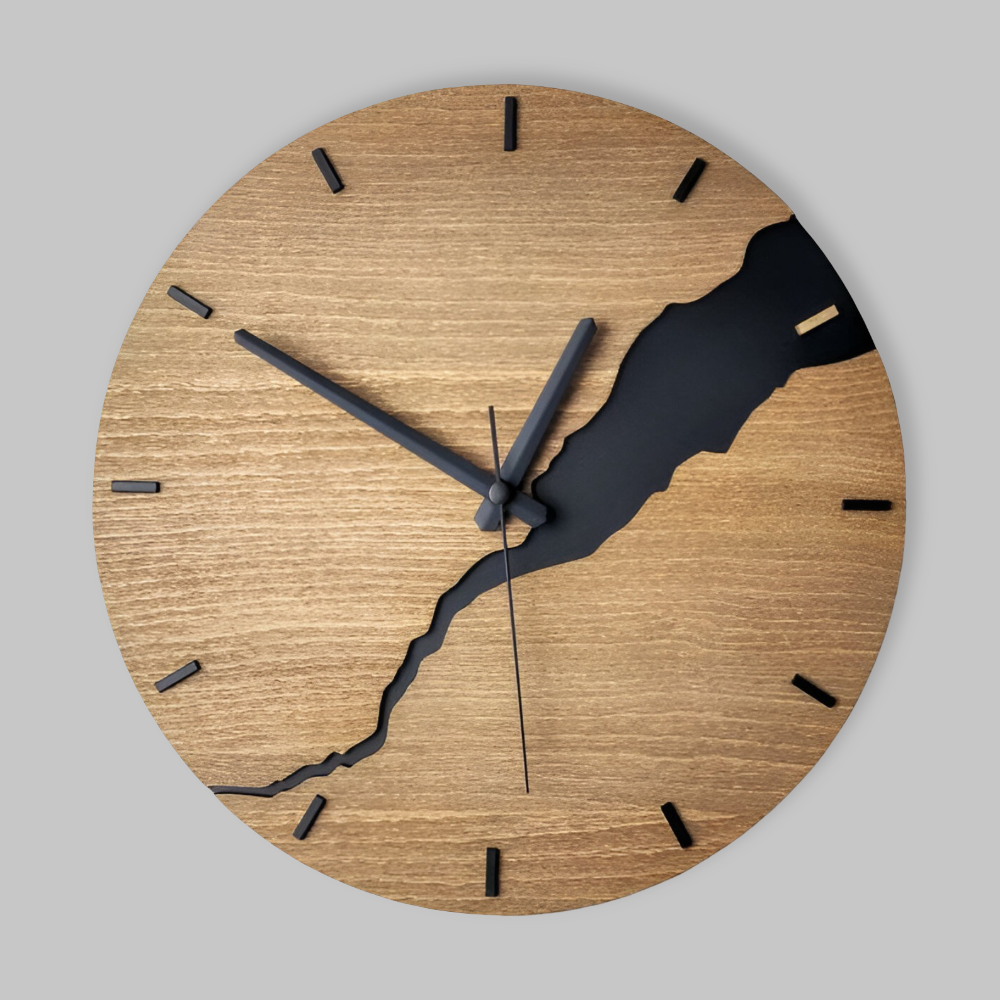 Houten Wandklok Met Tijdloos Design Voor Woonkamer, Keuken En Kantoor