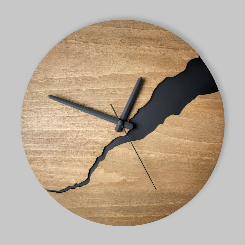 Houten Wandklok Met Tijdloos Design Voor Woonkamer, Keuken En Kantoor