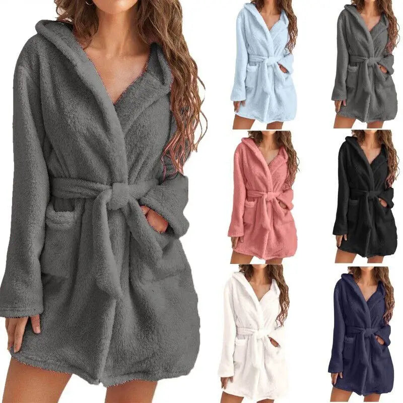 Luxe Fleece Badjas Met Capuchon Voor Optimaal Comfort