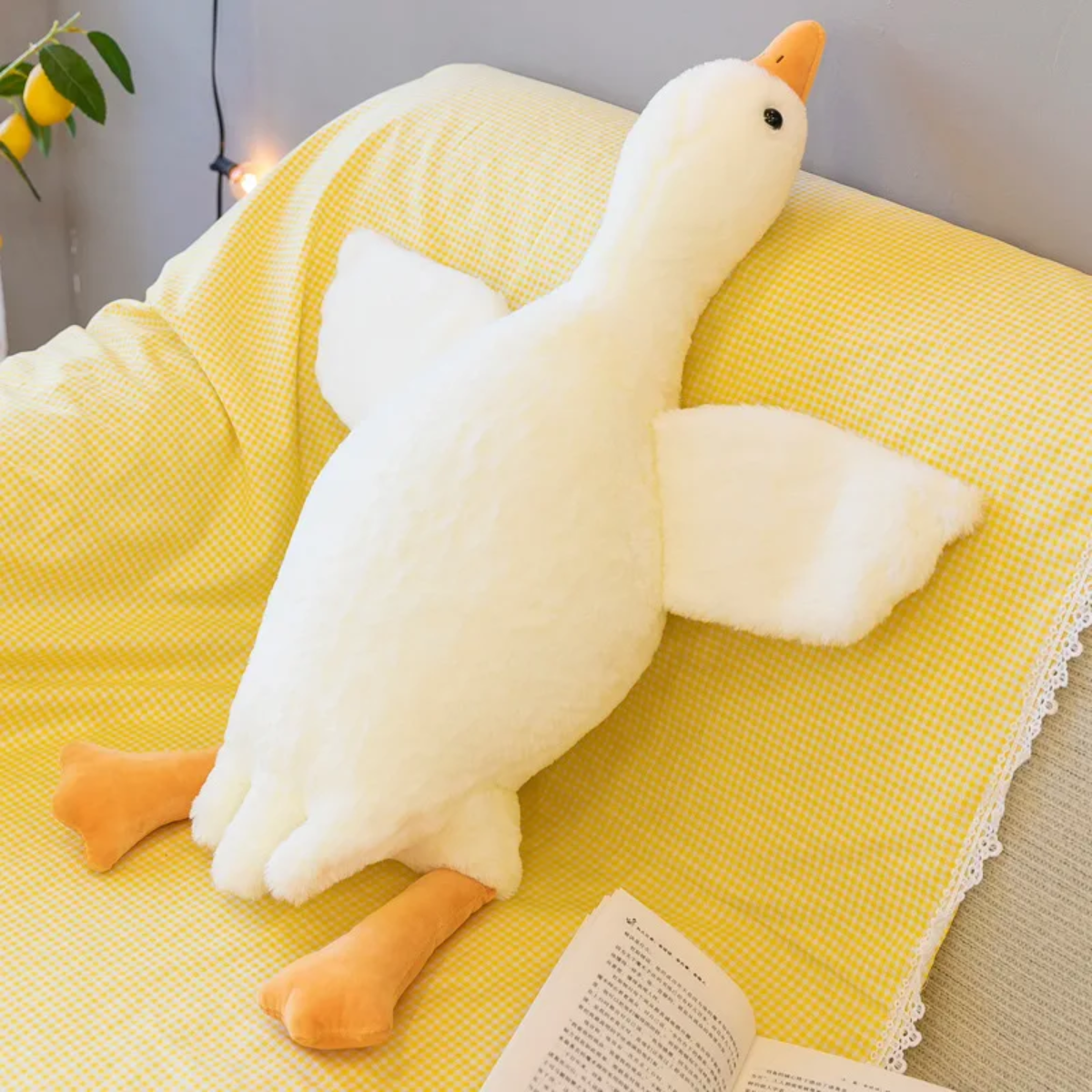 Ganzen Knuffelkussen Voor Comfortabele Ontspanning En Gezellige Interieurdecoratie