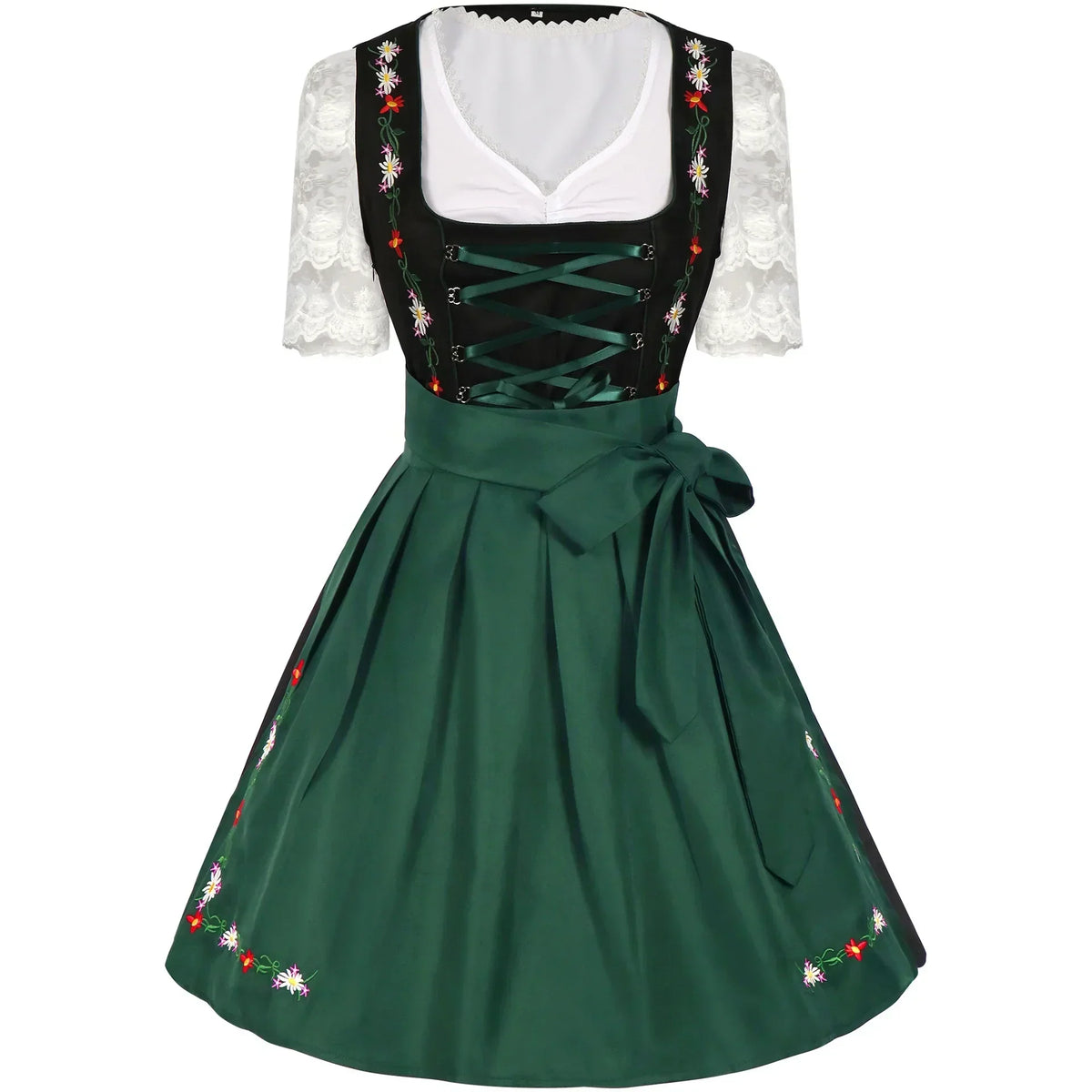 Traditionele Oktoberfest Jurk Met Midi Lengte En Veterdetail