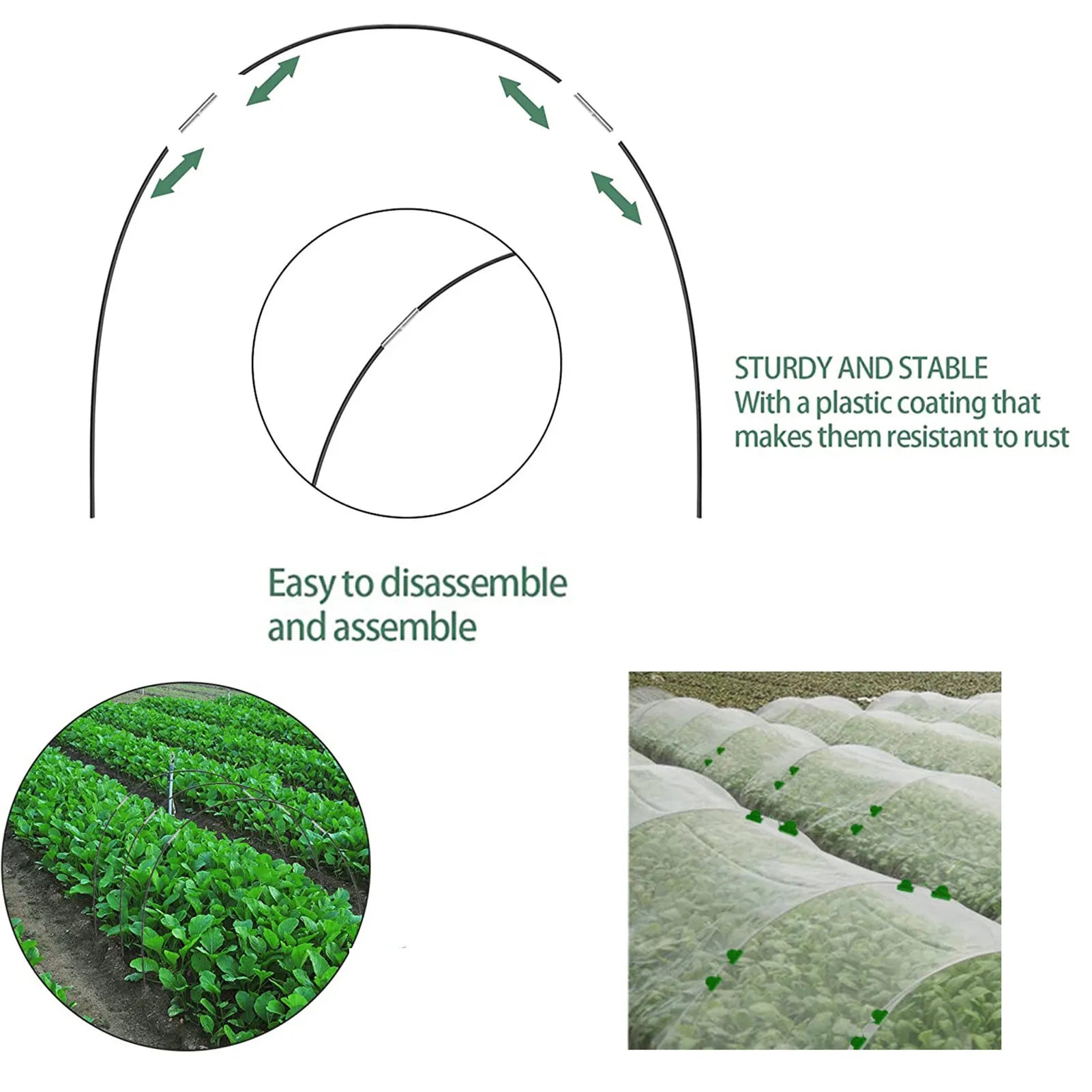 Flexibele Plantentunnelset voor Verhoogde Bedden en Moestuinen