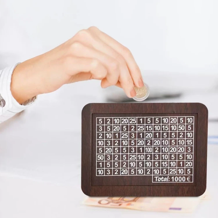 Houten Spaarpot met Gegraveerde Voorkant voor Duidelijke Doelen en Dagelijkse Motivatie