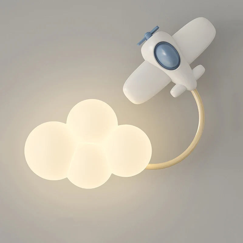 CartoonAirplane Kinder Wandlamp met Speels Ontwerp en LED Verlichting