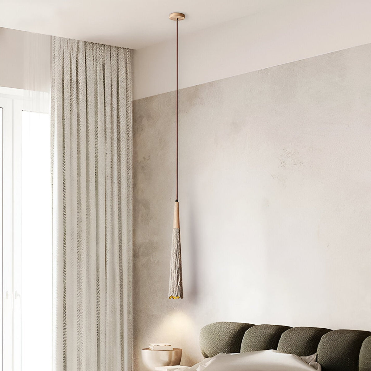 Cement Hanglamp Met Wabi‑Sabi Textuur En Zachte Lichtspreiding Voor Moderne Ruimtes