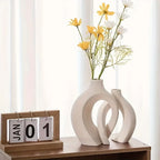 Keramische Vaas Set Met Moderne Boho‑Vorm En Luxe Porseleinen Afwerking