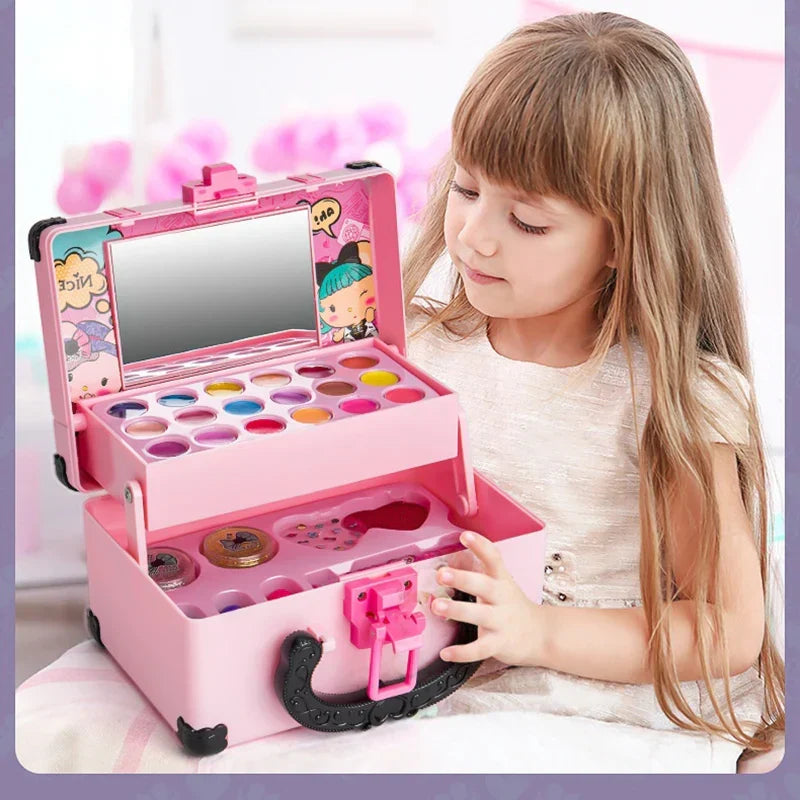Kinder Make-Up Set Met Draagbare Opbergkoffer Voor Creatief En Fantasierijk Speelplezier