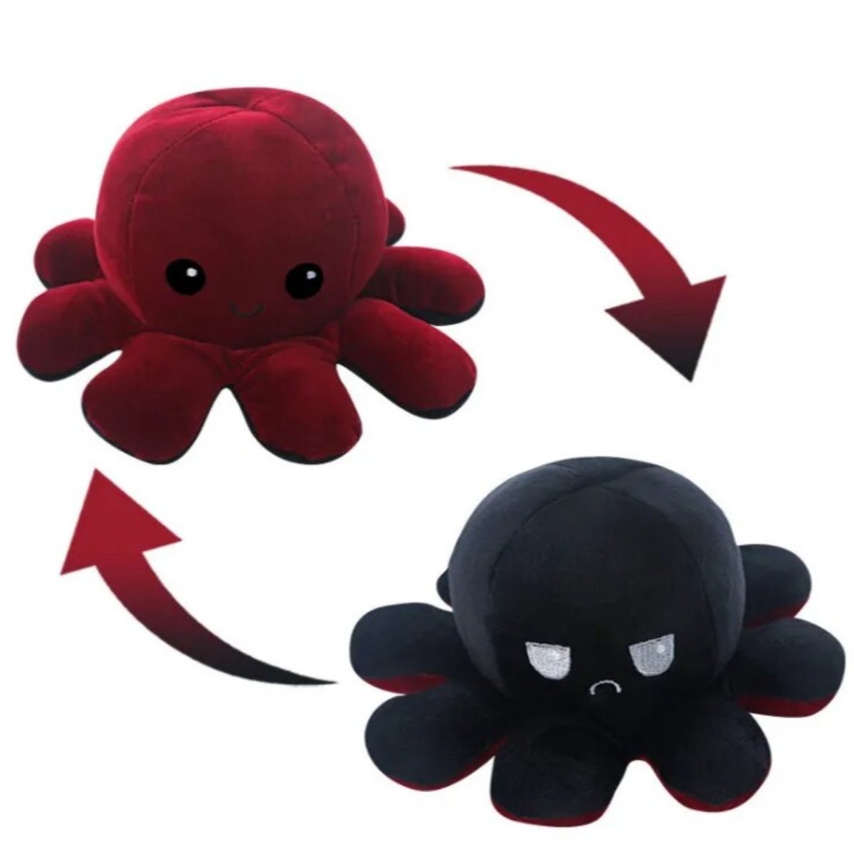 Omkeerbare Octopus Knuffel Met Dubbele Gezichtsuitdrukking Voor Knuffelplezier En Decoratie