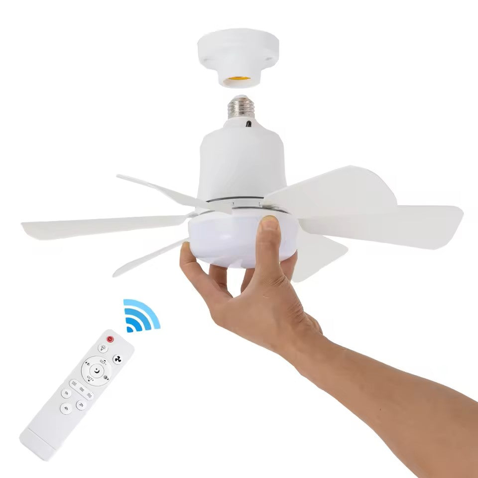 E27 plafondventilator met dimbare LED-lamp en afstandsbediening