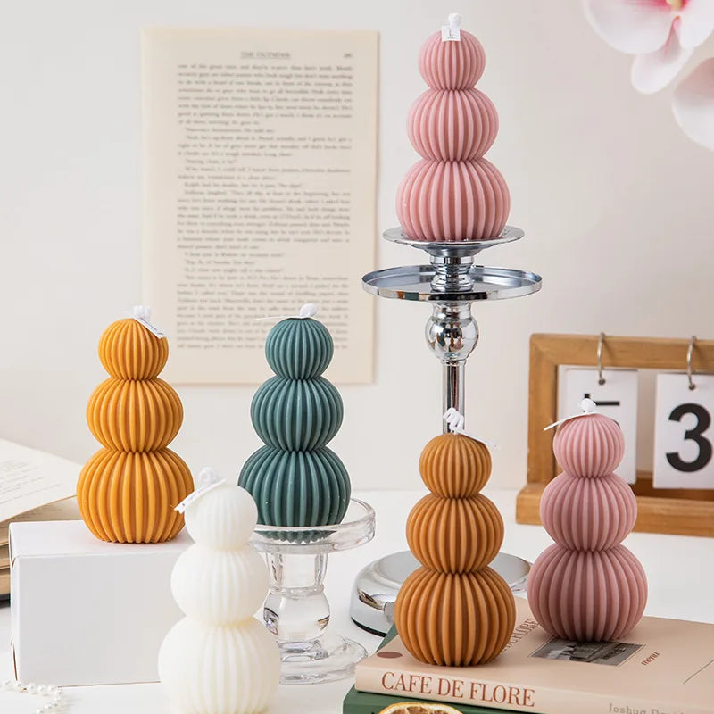 Geometrische Geurkaars met Golfbalvorm voor Creatieve Interieurdecoratie