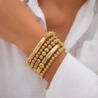Vijfdelige kralenarmbandenset met elastische pasvorm