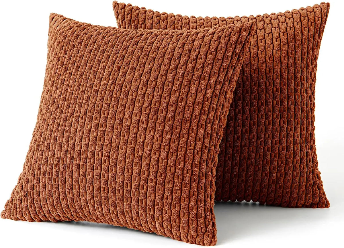 Ribfluwelen Kussenhoes Met Zachte Structuur En Decoratieve Afwerking