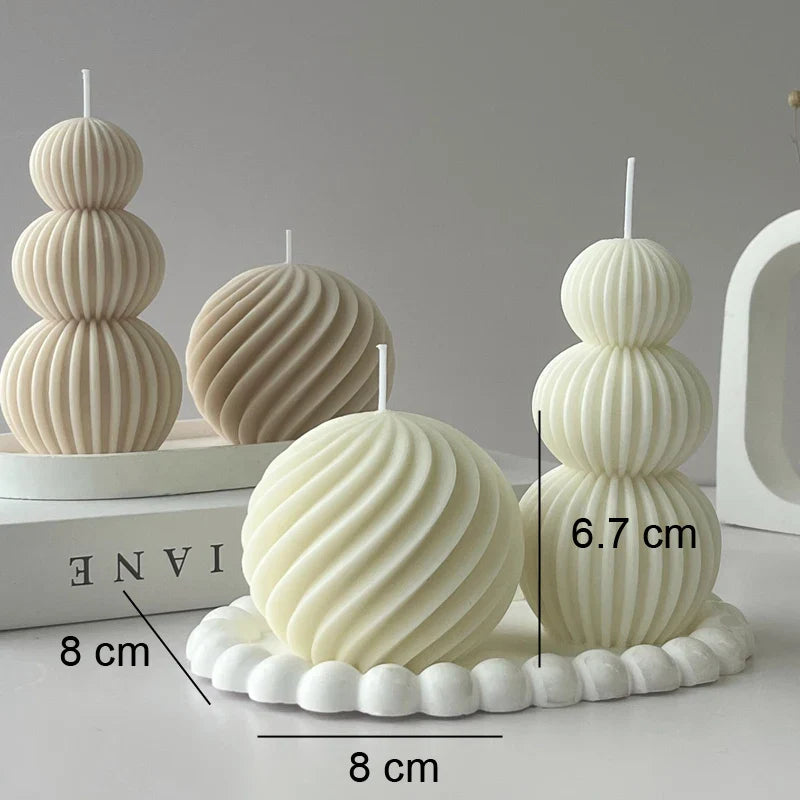 Geometrische Geurkaars met Golfbalvorm voor Creatieve Interieurdecoratie
