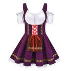 Midi Oktoberfest Jurk Met Veterdetail En Traditionele Uitstraling