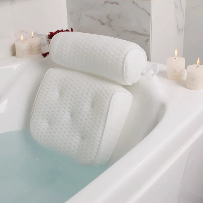 Luxe Badkussen met Nek‑, Hoofd‑ en Rugondersteuning en Antislip Bevestiging