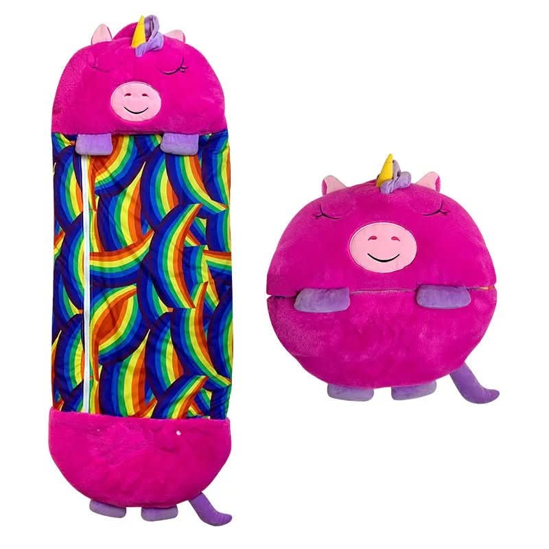 Kinder 2‑in‑1 Knuffel en Slaapzak met Zacht Textiel en Speels Ontwerp