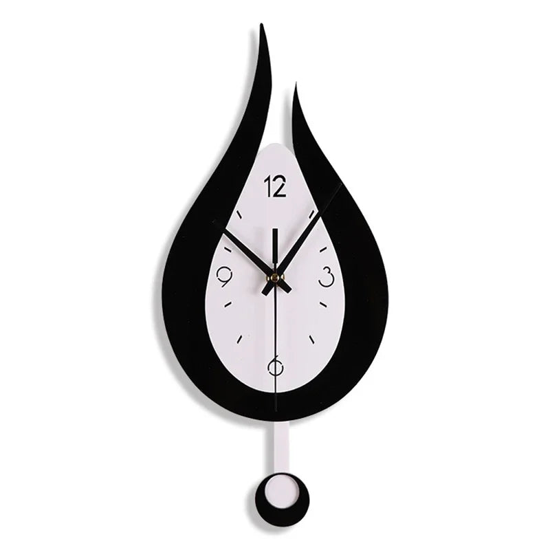 Wandklok Met Waterdruppelvorm En Stil Uurwerk Voor Moderne Interieurs