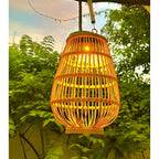 Rattan Buitenlamp Met Solenergie En Automatische Schemerverlichting