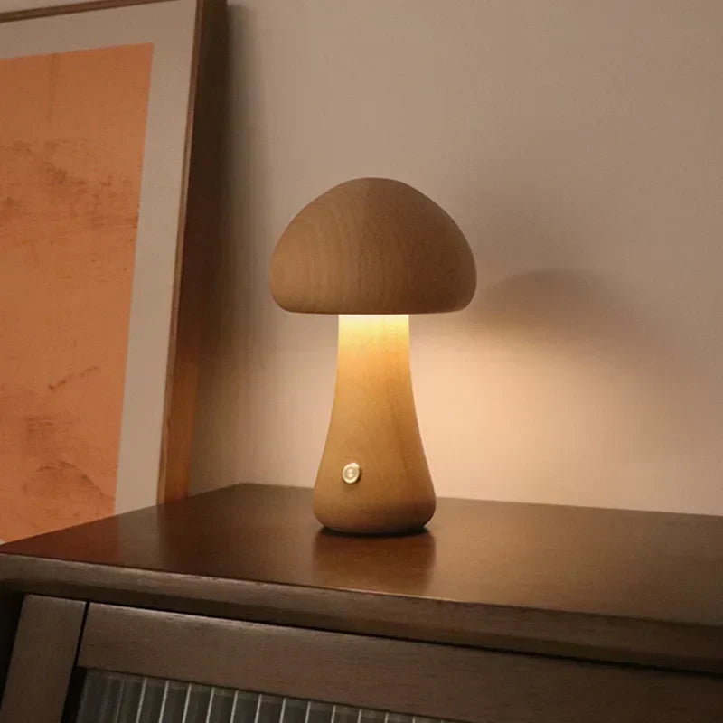 Tafellamp Met Houten Vorm En Touch Dimming Voor Rustige Binnenverlichting