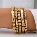 Vijfdelige kralenarmbandenset met elastische pasvorm