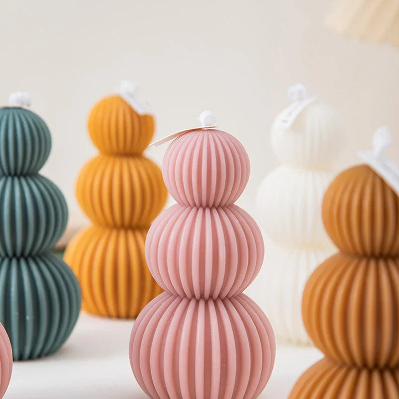 Geometrische Geurkaars met Golfbalvorm voor Creatieve Interieurdecoratie