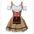 Midi Oktoberfest Jurk Met Veterdetail En Traditionele Uitstraling