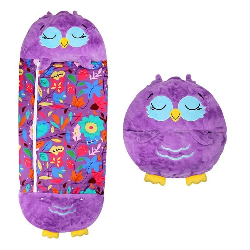 Kinder 2‑in‑1 Knuffel en Slaapzak met Zacht Textiel en Speels Ontwerp