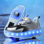 Kindersneakers Met LED Verlichting En Ingebouwde Wieltjes