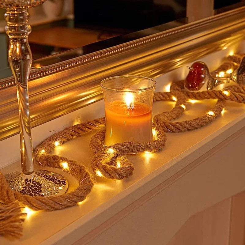 LED‑Touwlicht met Warme Gloed en Rustieke Binnen‑ en Buitenverlichting