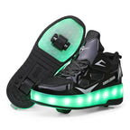 Kindersneakers Met LED Verlichting En Ingebouwde Wieltjes
