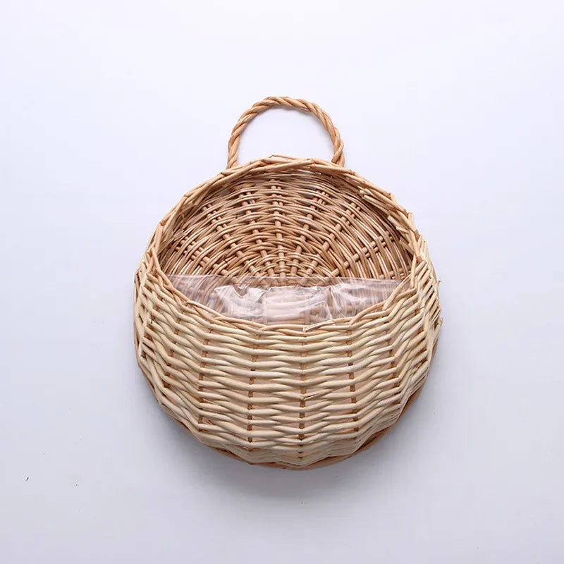 Rattan Wandmand Met Handgeweven Structuur En Dagelijkse Natuurlijke Wandaccenten