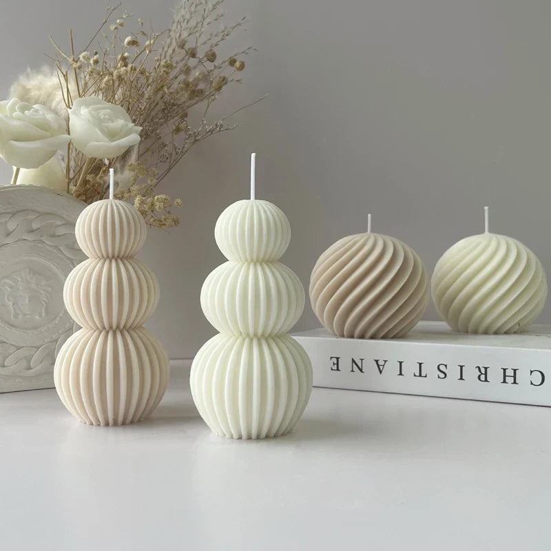 Geometrische Geurkaars met Golfbalvorm voor Creatieve Interieurdecoratie