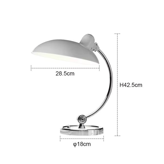Moderne Metalen Tafellamp met Gebogen Arm en E27 Fitting