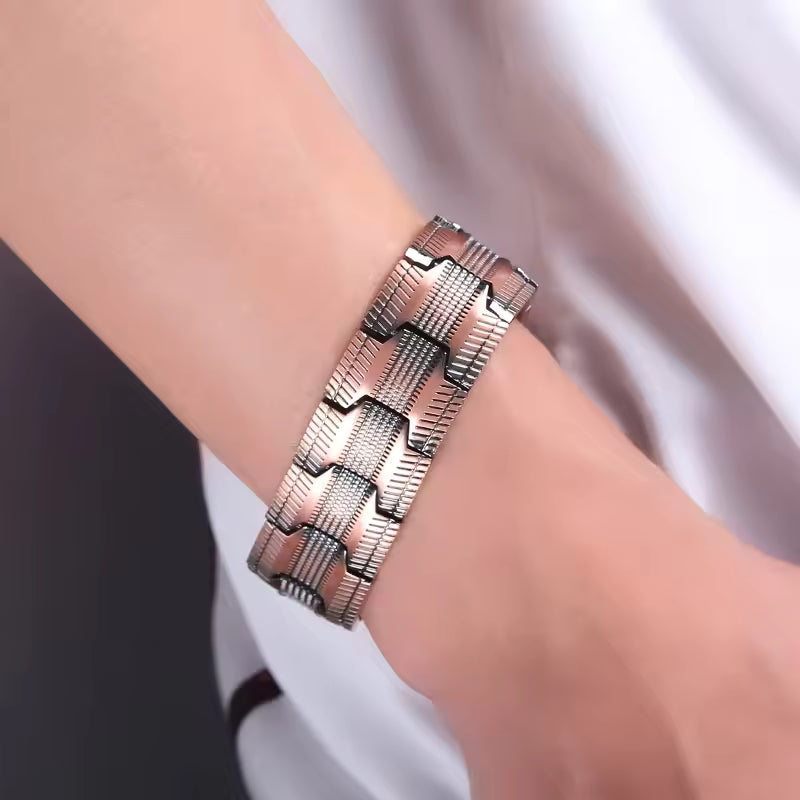 Koperen Magnetische Armband met Verstelbare Pasvorm voor Dagelijks Gebruik