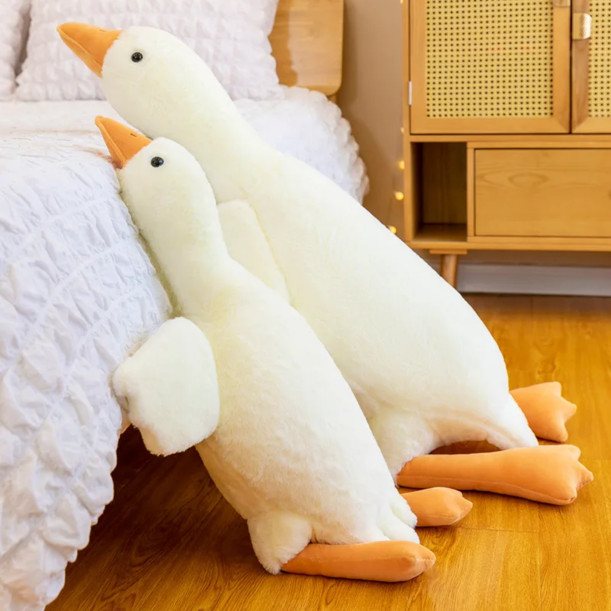 Ganzen Knuffelkussen Voor Comfortabele Ontspanning En Gezellige Interieurdecoratie