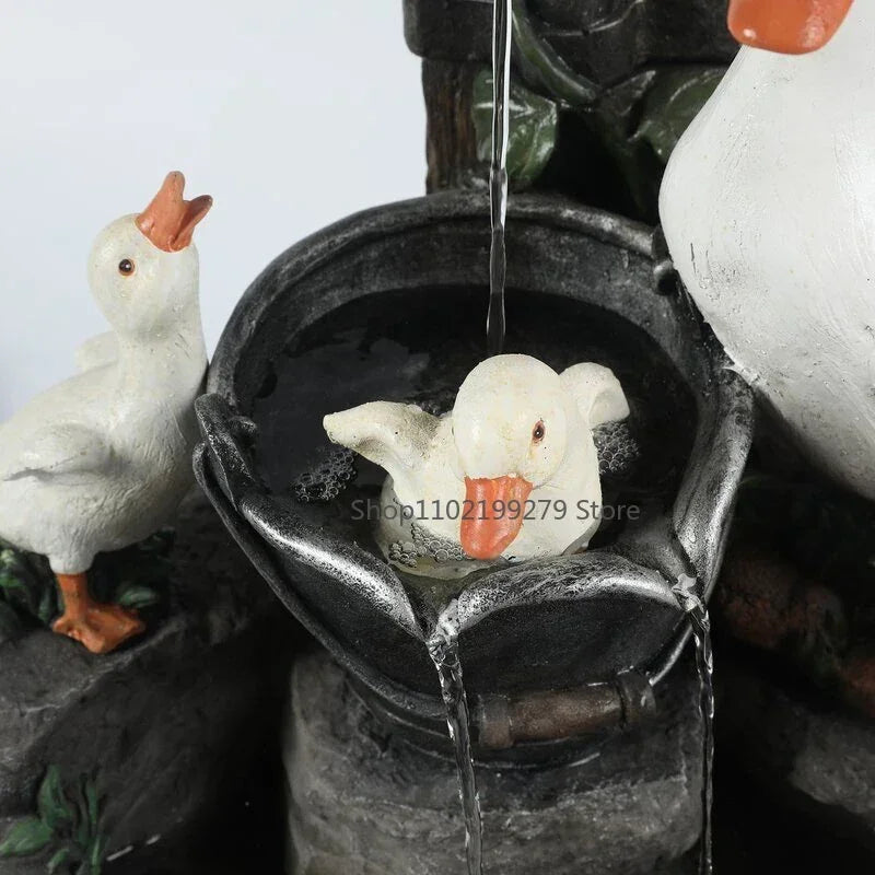Solarfontein met Dierfiguur voor Sfeervolle Tuin‑ en Terrasdecoratie