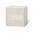 LED Wekker met Houten Frame en Compact Vierkant Ontwerp