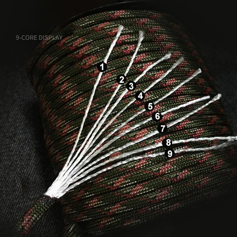 Survival Paracord met 9‑Kern Constructie voor Sterk en Flexibel Outdoorgebruik