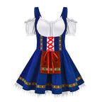 Midi Oktoberfest Jurk Met Veterdetail En Traditionele Uitstraling