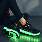 Kindersneakers Met LED Verlichting En Ingebouwde Wieltjes