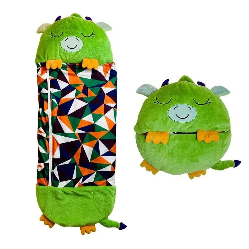Kinder 2‑in‑1 Knuffel en Slaapzak met Zacht Textiel en Speels Ontwerp