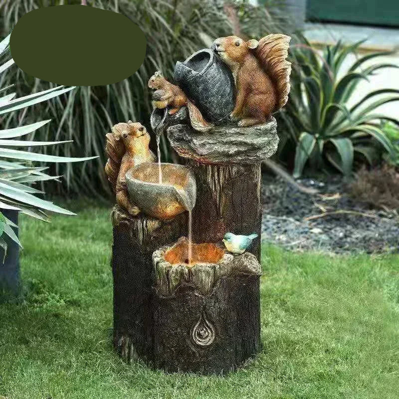 Solarfontein met Dierfiguur voor Sfeervolle Tuin‑ en Terrasdecoratie