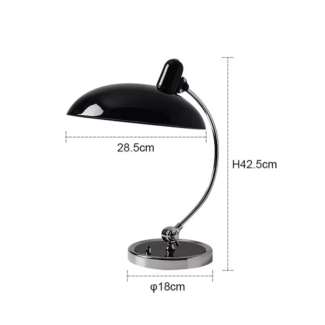 Moderne Metalen Tafellamp met Gebogen Arm en E27 Fitting