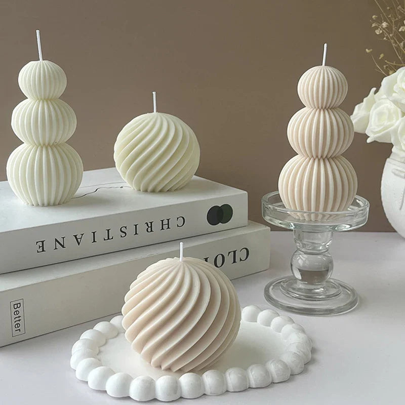 Geometrische Geurkaars met Golfbalvorm voor Creatieve Interieurdecoratie