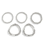 Vijfdelige kralenarmbandenset met elastische pasvorm