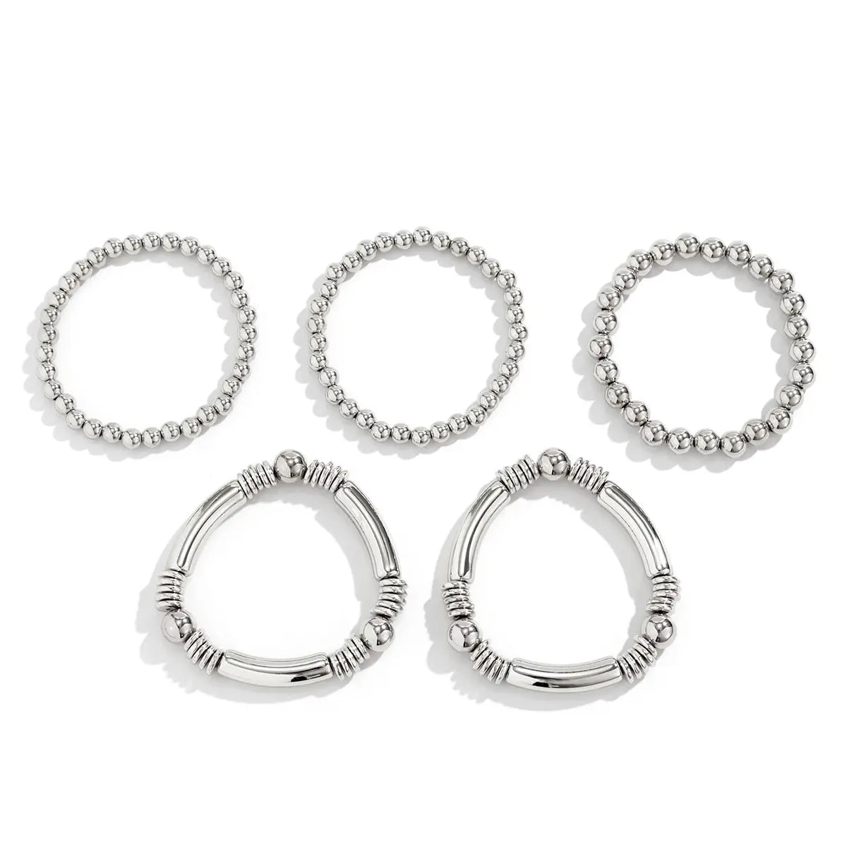 Vijfdelige kralenarmbandenset met elastische pasvorm