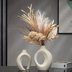 Keramische Vaas Set Met Moderne Boho‑Vorm En Luxe Porseleinen Afwerking
