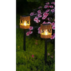 Rattan Buitenlamp Met Solenergie En Automatische Schemerverlichting