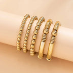 Vijfdelige kralenarmbandenset met elastische pasvorm