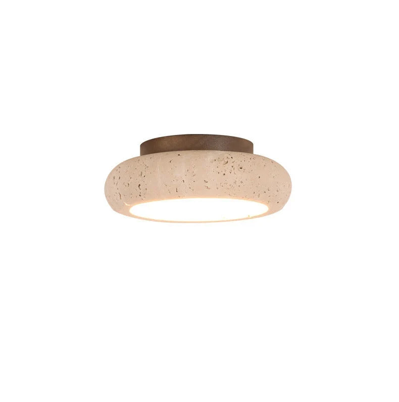 Travertin-Look Plafondlamp met Warm Licht